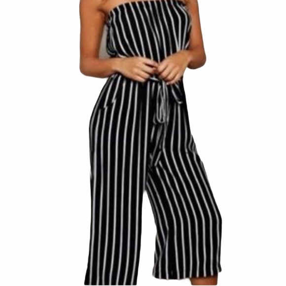 Ambiance Pants - ☘️Ambiance strapless navy/white striped jumpsuit